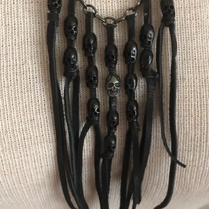 Black suede fringe necklace by Johnny Was